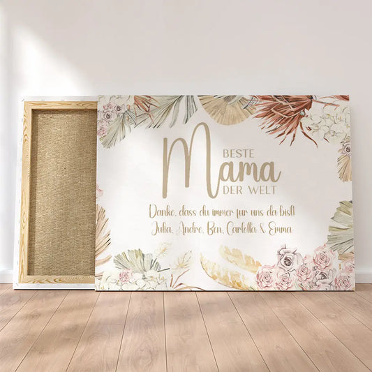 Personalisierte Leinwand Beste Mama der Welt 2