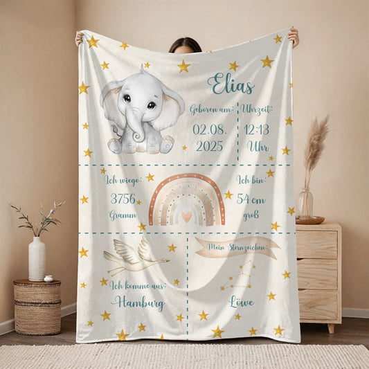 Personalisierte Kuscheldecke zur Geburt