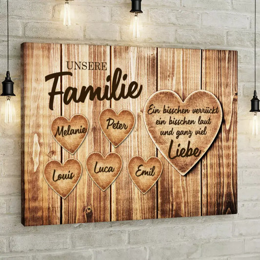 Personalisierte Leinwand ’Familien - Herzen’ 1