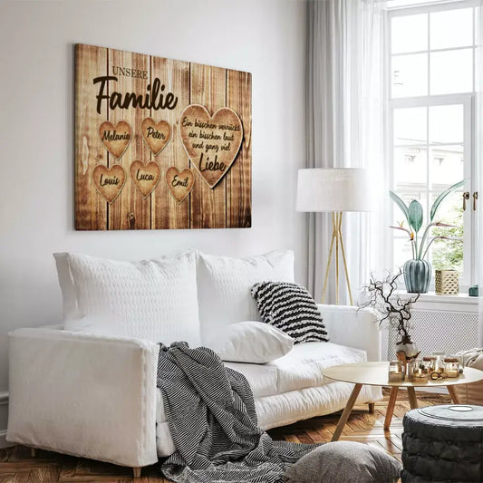 Personalisierte Leinwand ’Familien - Herzen’ 2