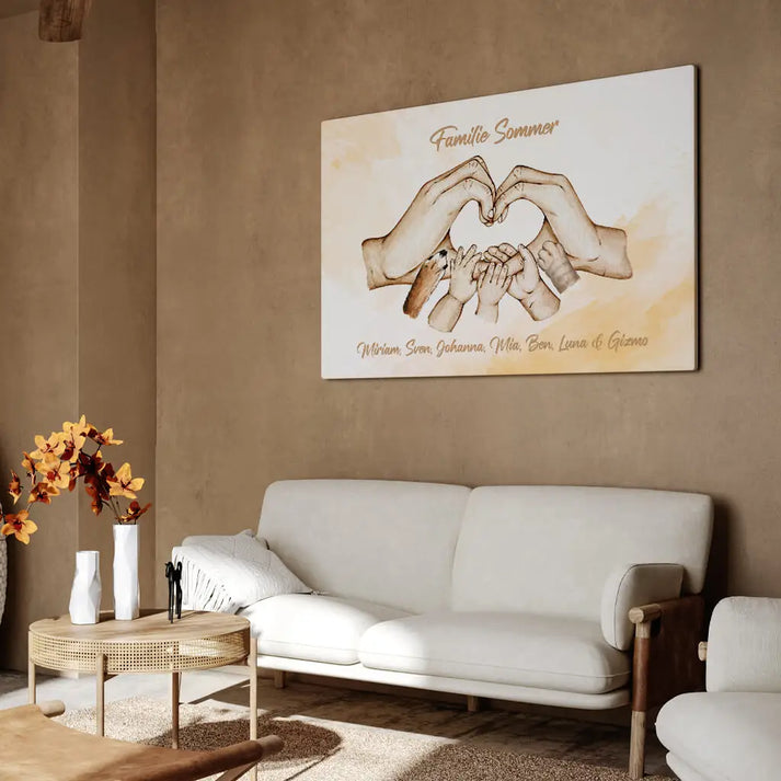 Personalisierte Leinwand ’Familienglück’