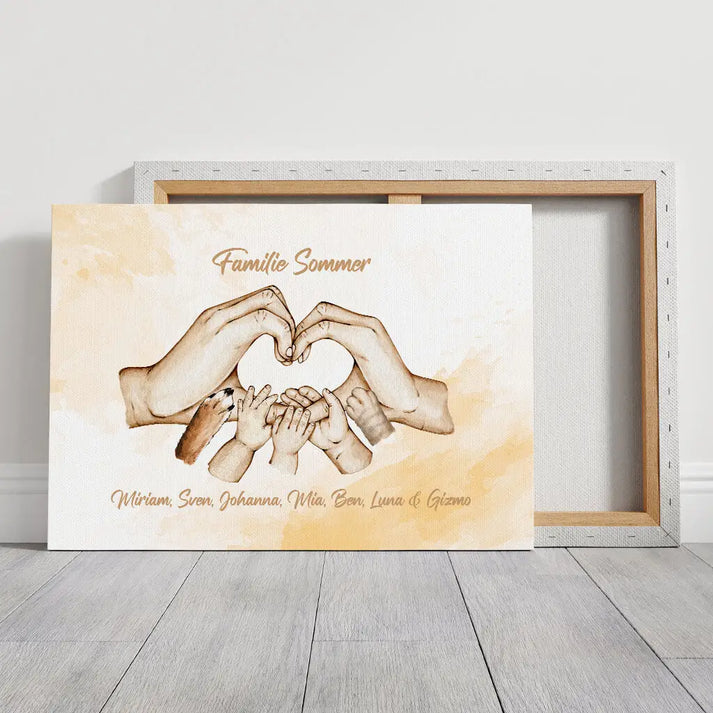 Personalisierte Leinwand ’Familienglück’