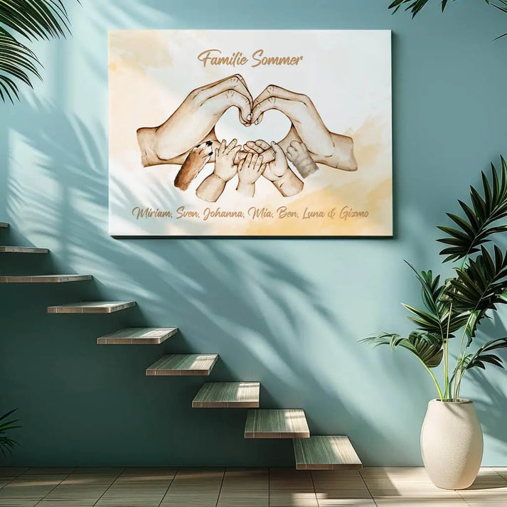 Personalisierte Leinwand ’Familienglück’