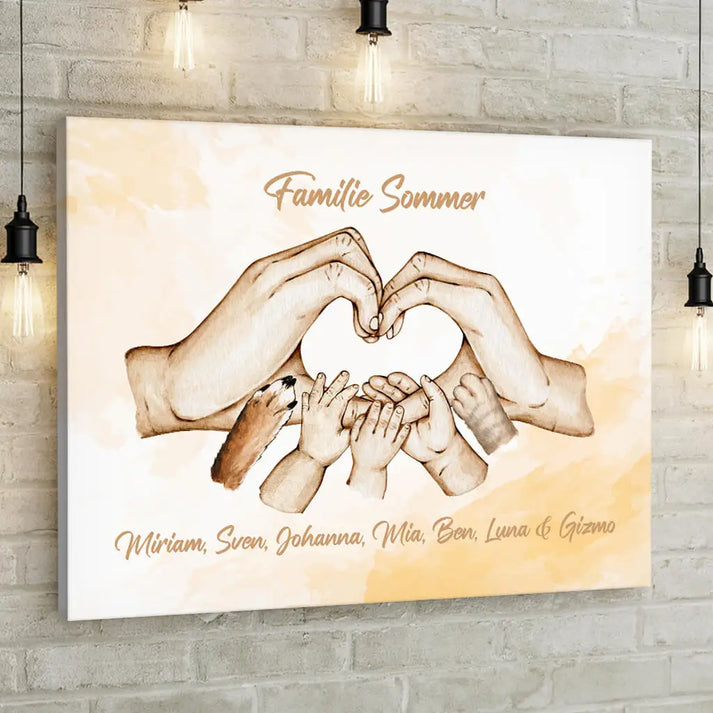 Personalisierte Leinwand ’Familienglück’