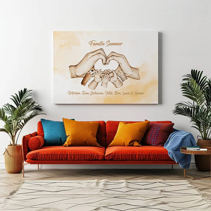 Personalisierte Leinwand ’Familienglück’
