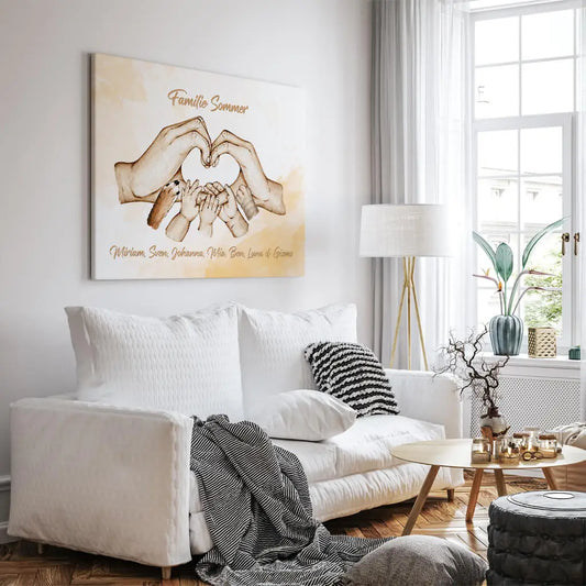 Personalisierte Leinwand ’Familienglück’