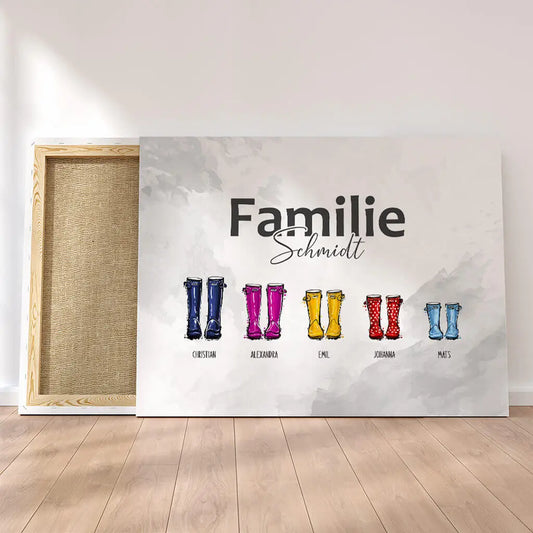 Personalisierte Leinwand ’Familienstiefel’