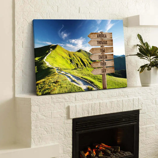 Personalisierte Leinwand ’Grüne Berge’
