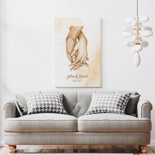 Personalisierte Leinwand ’Haltende Hände’
