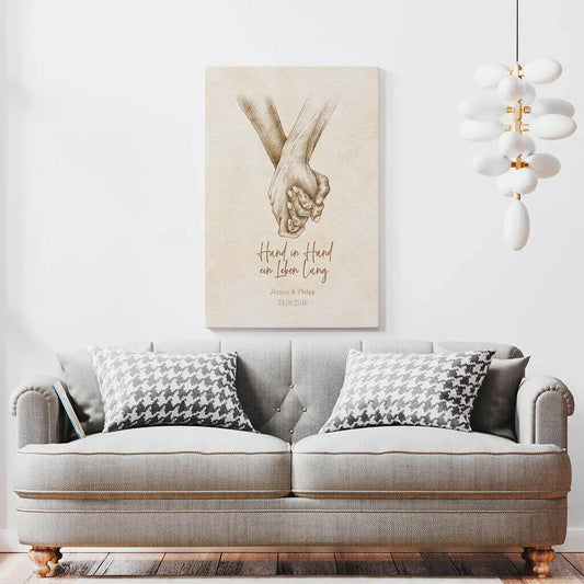Personalisierte Leinwand ’Hand in Hand’