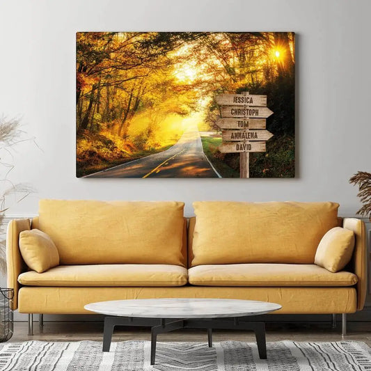 Personalisierte Leinwand ’Herbststraße’