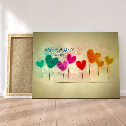 Personalisierte Leinwand Herzballons