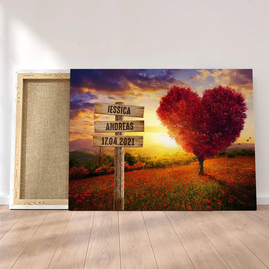 Personalisierte Leinwand ’Herzbaum’
