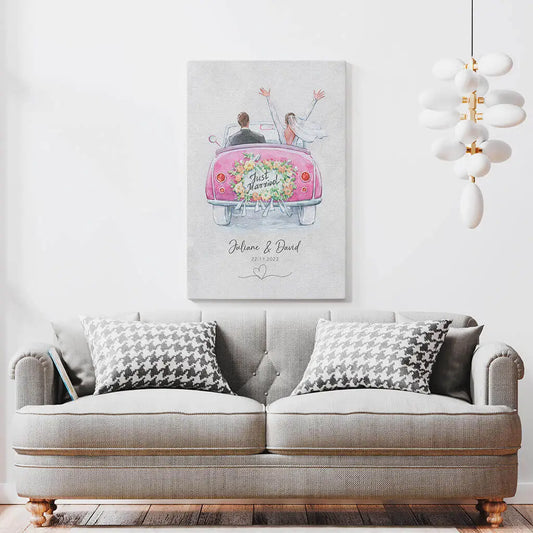 Personalisierte Leinwand ’Just married’