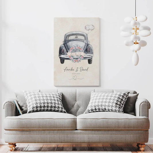Personalisierte Leinwand ’Just married’