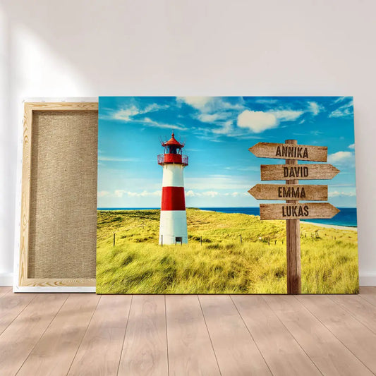 Personalisierte Leinwand ’Leuchtturm’
