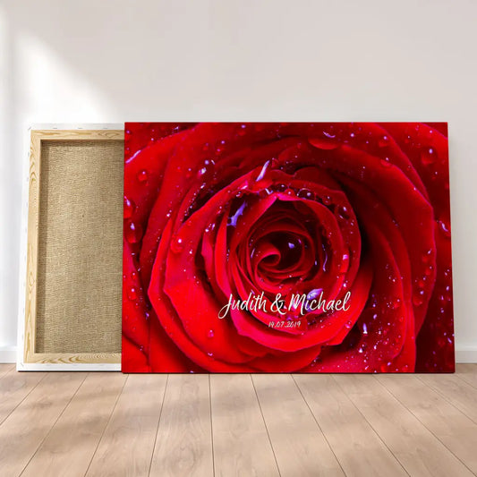 Personalisierte Leinwand Rose