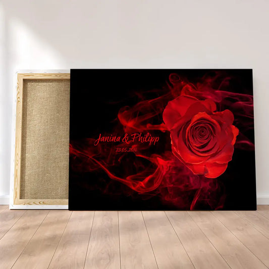 Personalisierte Leinwand Rose