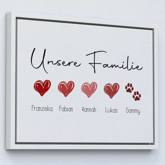 Personalisierte Leinwand ’Unsere Familie’