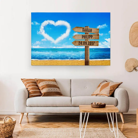 Personalisierte Leinwand ’Wolkenherz’