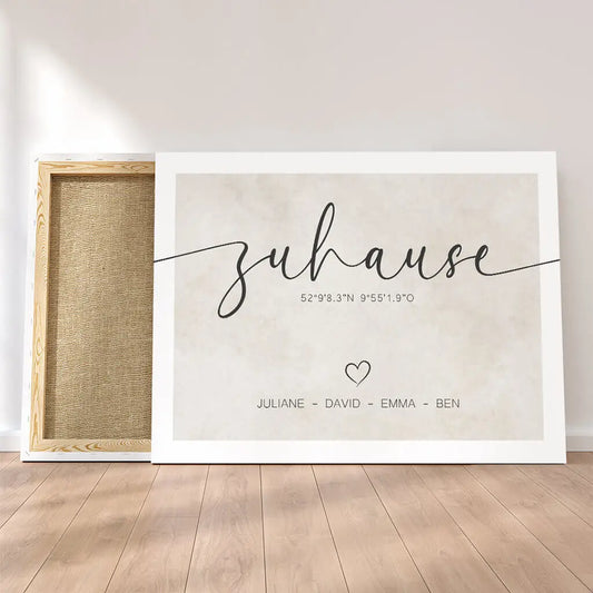 Personalisierte Leinwand ’Zuhause’