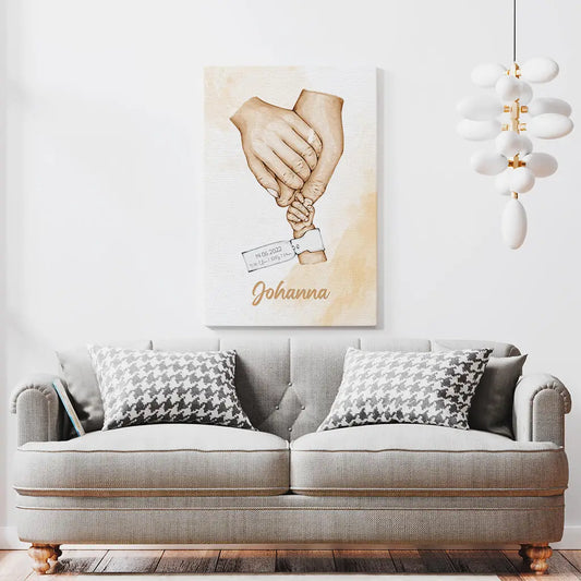 Personalisierte Leinwand zur Geburt