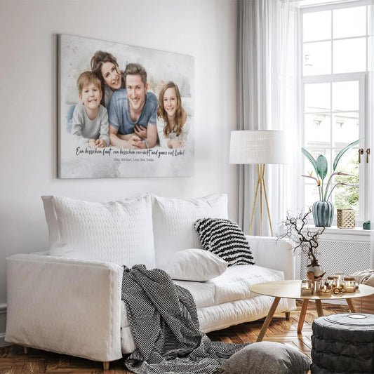 Personalisierte Leinwand - Euer Familienfoto als Kunstwerk