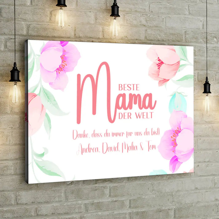 Beste Mama der Welt - 30 x 20cm Leinwand