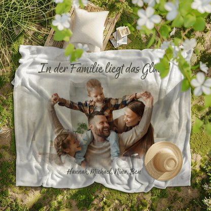 Personalisierte Decke "Familien Aquarell"