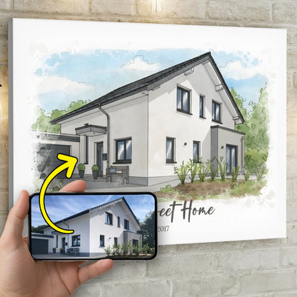 Personalisierte Leinwand - Euer Zuhause als Kunstwerk