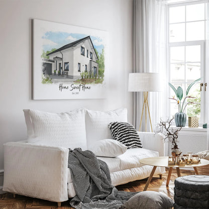 Personalisierte Leinwand - Euer Zuhause als Kunstwerk