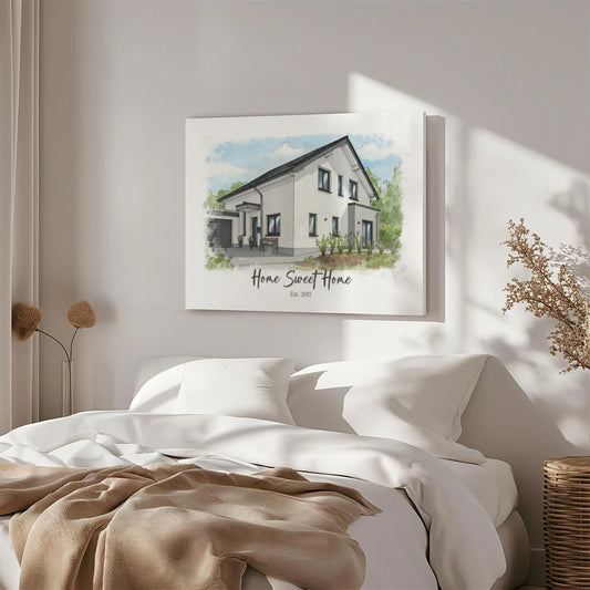 Personalisierte Leinwand - Euer Zuhause als Kunstwerk