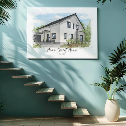 Personalisierte Leinwand - Euer Zuhause als Kunstwerk