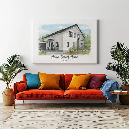 Personalisierte Leinwand - Euer Zuhause als Kunstwerk