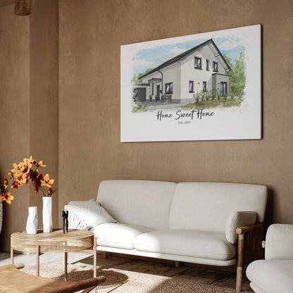 Personalisierte Leinwand - Euer Zuhause als Kunstwerk