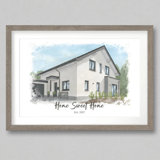 Personalisiertes Bild - Euer Zuhause als Kunstwerk