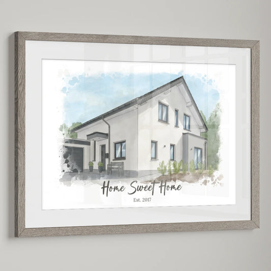 Personalisiertes Bild - Euer Zuhause als Kunstwerk