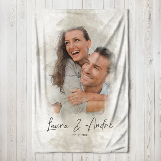 Personalisierte Decke "Aquarell"
