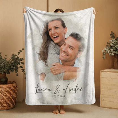 Personalisierte Decke "Aquarell"