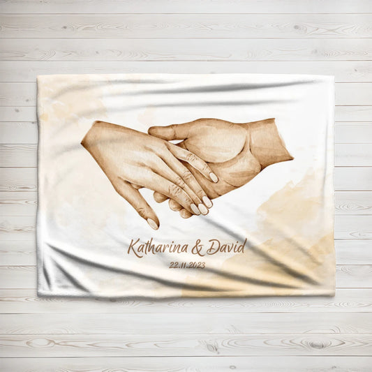 Personalisierte Decke "Haltende Hände 2"