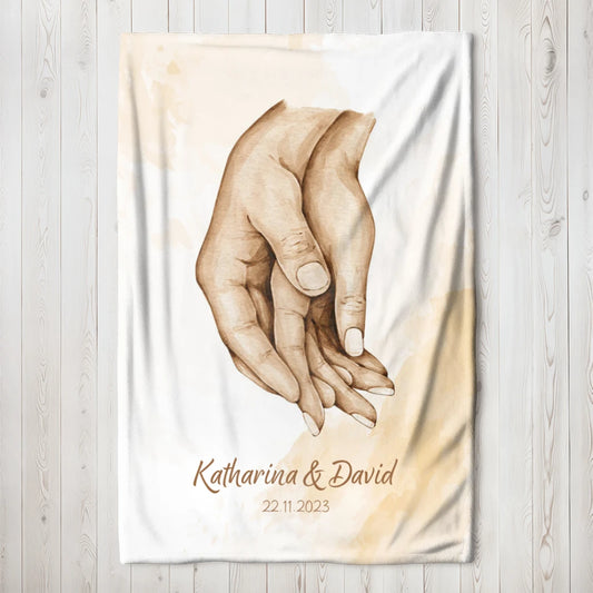 Personalisierte Decke "Schützende Hand"