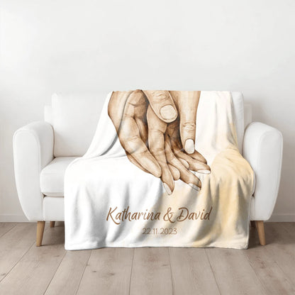 Personalisierte Decke "Schützende Hand"