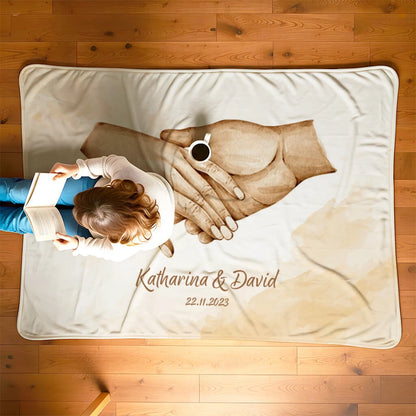 Personalisierte Decke "Haltende Hände 2"