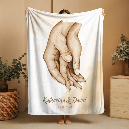 Personalisierte Decke "Schützende Hand"