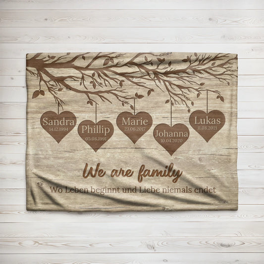 Personalisierte Decke "Unsere Familie"