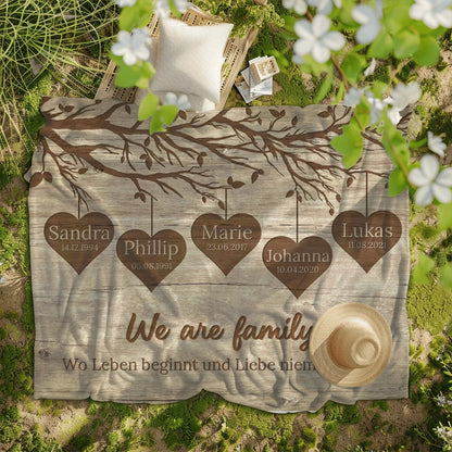 Personalisierte Decke "Unsere Familie"