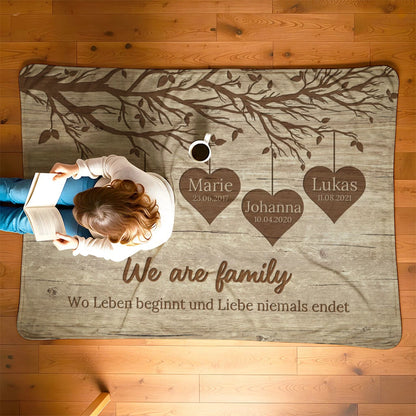 Personalisierte Decke "Unsere Familie"