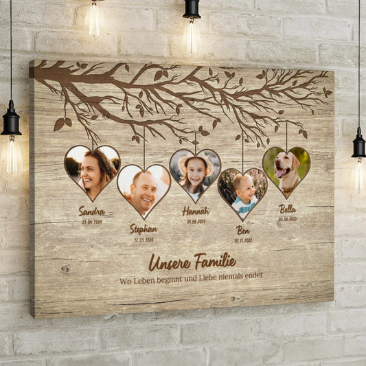 Personalisierte Leinwand "Unsere Familie"