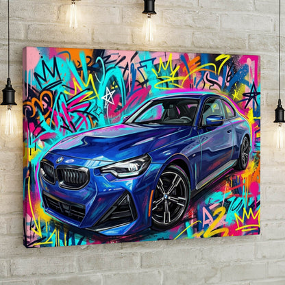 Personalisierte Leinwand - Dein Traumwagen im Graffiti-Stil