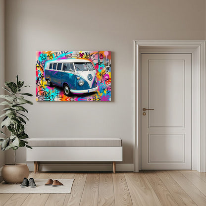 Personalisierte Leinwand - Dein Traumwagen im Graffiti-Stil